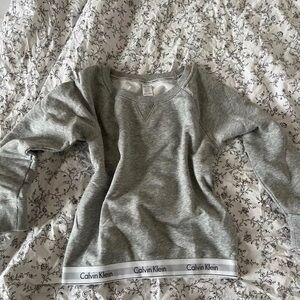 light grey Calvin Klein pullover sweatshirt
